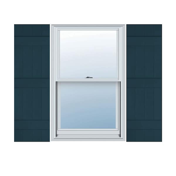 Ekena Millwork Lifetime Vinyl, 4 Board Joined (3 Batten), Board-n-Batten Shutters, w/Shutter Loks, LJ4C14X07600MB, PR LJ4C14X07600MB - main